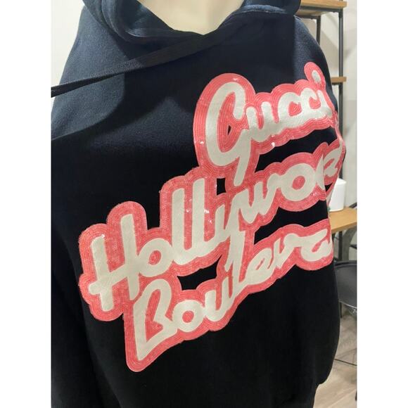 GUCCI Hollywood Boulevard Hooded Sweatshirt Sequined Hoodie Small - Picture 7 of 11